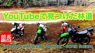 YouTubeで見つけた林道×KDX220SR with SL230・CRF150L・SUPER SHERPA 2024-1-28【モトブログ】