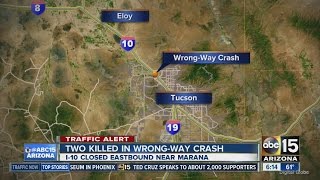Two dead in wrong-way crash on Interstate 10