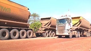 Scania truck pulling 200 tons and having trouble