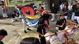 山階春日神社 。向井獅子組2018