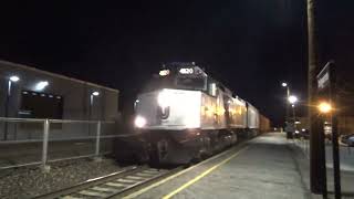 The Last 2 Active NJT F40PH-2CAT's lead a 23 car ballast train east through Delawanna (3/8/2023)