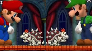 New Super Mario Bros DS - All Castle Bosses (Mario vs Luigi)