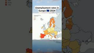 Unemployment rates in Europe 🇪🇺 #unemployment #map #geography #mapping #maps #europe #economy #eu