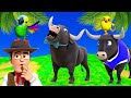 El Pollito Pìo 3D El Tractor y el Dinosaurio Parte#48| El Pollito y El Tractor de la Granja Juego