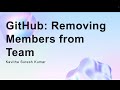 GitHub: Removing Members from Team