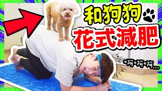 為何養寵物的人，都很難練出腹肌？原因就是...！？【與Brownie🐶的花式減肥生活😱】(中文字幕)