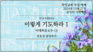 10월 27일 하임교회 주일 예배 / 마태복음 6:9-13 / 산상수훈#16 이렇게기도하라 1 / 장유성 목사