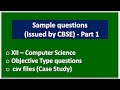 Python csv file | Case Study | Objective type Questions (Issued by CBSE)