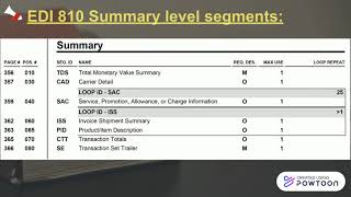 What are the expected 810 detail and summary segments?