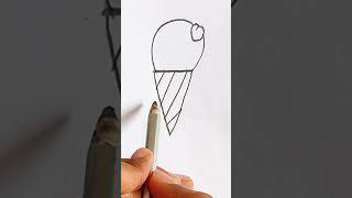 How To Draw A Cute IceCream With Love Heart ❤️ | #shorts #trending #viral