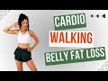 20 MIN CARDIO WALKING WORKOUT FOR BELLY FAT LOSS - Lose Belly fat at home exercises