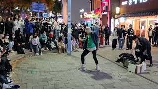 TUESDAY. SHINHWA, YU KAGAWA \u0026 HYOJIN. BEAUTIFUL EXHILARATING. HONGDAE BUSKING.