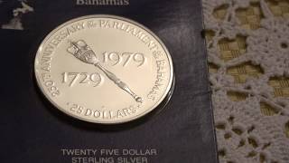 Bahamas 1979 Sterling Silver $25 Proof Coin by Franklin Mint