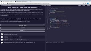 Basic JavaScript (49/111) | Global Scope and Functions | freeCodeCamp