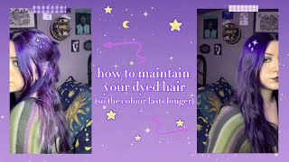 how to maintain dyed hair & make the colour last 💜 washing your hair less, hair dye tips & tricks