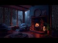 🔴  Atmosphere with crackling fireplace | Cozy winter wonderland | Sound of snow storm! | ASMR