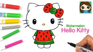 How to Draw Watermelon Hello Kitty 🍉 Sanrio