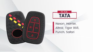 Keycare DE series silicone cover for Tata Nexon Harrier Altroz Punch Safari Tigor smart key (DE08)