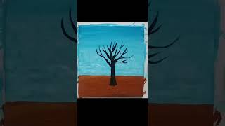Easy Autumn Painting 🍁 | Beginner Landscape Painting | Maple Tree |Speed Art #shorts Neelam Chauhan