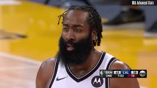 James Harden 哈登23 分 11助攻 5 籃板 湖人vs籃網   NBA 20 21 Season