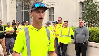 Construction workers protest in Pensacola claiming they were fired due to discrimination