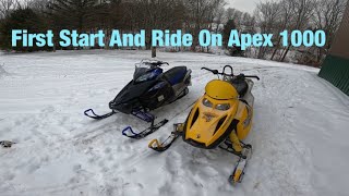 First Start And Ride On ￼Yamaha Apex 1000  #snow #snowmobile #yamaha #1000