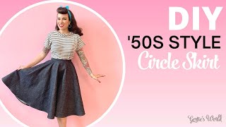 Gertie's 50s Circle Skirt Sewing Tutorial with Tips for Beginners, FREE Charm Pattern in Sizes 2-34