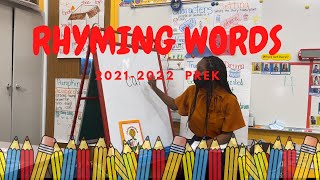 Rhyming Words Lesson for PreK and Kindergarten