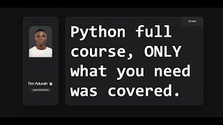 complete python course 2024 Generation | full python course