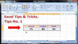 Transpose Function in Excel 2007.