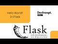 Hello World in Flask | Flask Tutorial | Devincept