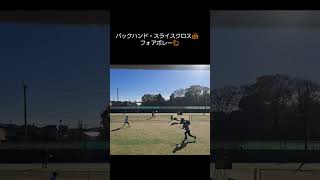 【テニス/tennis】ナイスショット集1064/小田原オープンベテランテニスウインター2024/ダブルス/バックハンドスライス・フォアボレー/高橋優 選手/#shorts  #tennis