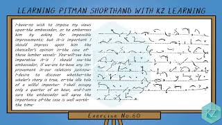 Pitman Shorthand - Exercise No.80 Dictation (80 WPM) - KZ Learning