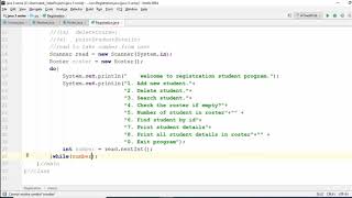 Project# registration class part one java 3 (Arabic)