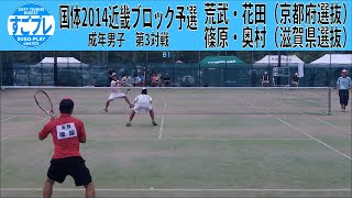 すごプレソフトテニス　国民体育大会2014　近畿ブロック予選　成年男子　滋賀県選抜ー京都府選抜３　篠原・奥村ー荒武・花田