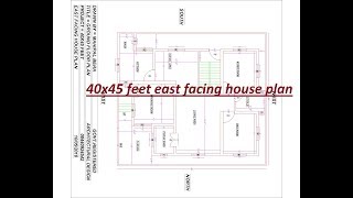 40x45 feet east facing house plan | 3BHK  with car parking and pooja room