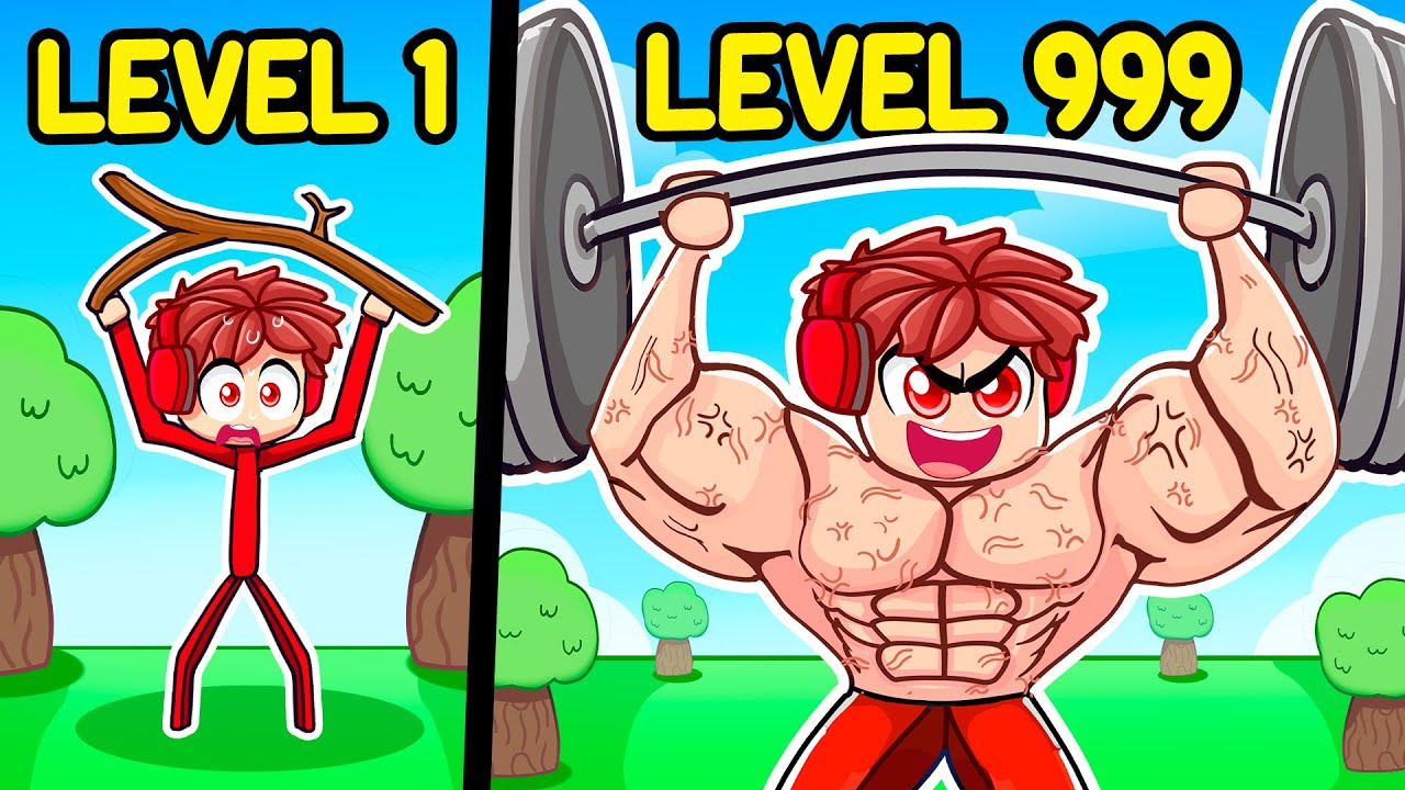 Level 1 Vs Level 999 Strong Man In Roblox Youtube