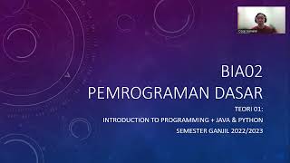 Pemrograman Dasar 01 | Pengenalan Java dan Python