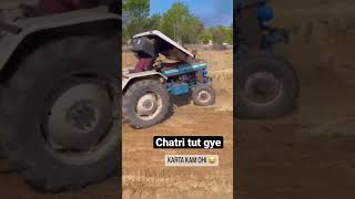Chatri tut gye 😂#shorts #trending #tractor #tochan #stunt
