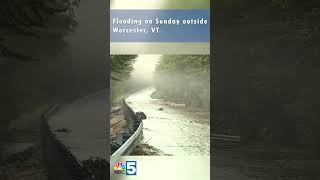 Heavy rains flood roads in Worcester, VT