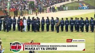 President Ruto inspects the Guard of Honour at Uhuru Gardens