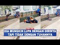 Viral Diduga ODGJ Khusuk Lakukan Shalat di Pinggir Jalan,Warganet Terenyuh: Dia Masih Ingat Tuhannya