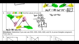 LVL Congruent Triangles - Test Review