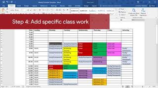 How to create a weekly schedule