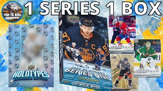 RIPPING ONE BOX OF 2024-25 SERIES 1 HOCKEY + TALKING FUTURE CARD SHOW CAMERA SETUP