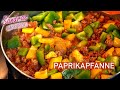 Paprikapfanne mit Reis und Hackfleisch | Paprika Pfanne Rezept