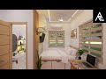 Beautiful Small Bedroom with Toilet & Bath Design Idea (3x3 Meters Only)