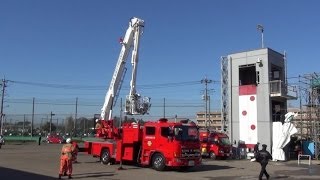 屈折はしご消防自動車(はしご車体験準備中) 上尾東消防署