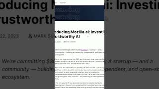 Mozilla (Firefox) Announces OPEN SOURCE A.I.