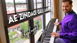Ae Zindagi Gale Laga Le | Lyrical Unplugged Piano Cover | Piano Karaoke | Roshan Tulsani
